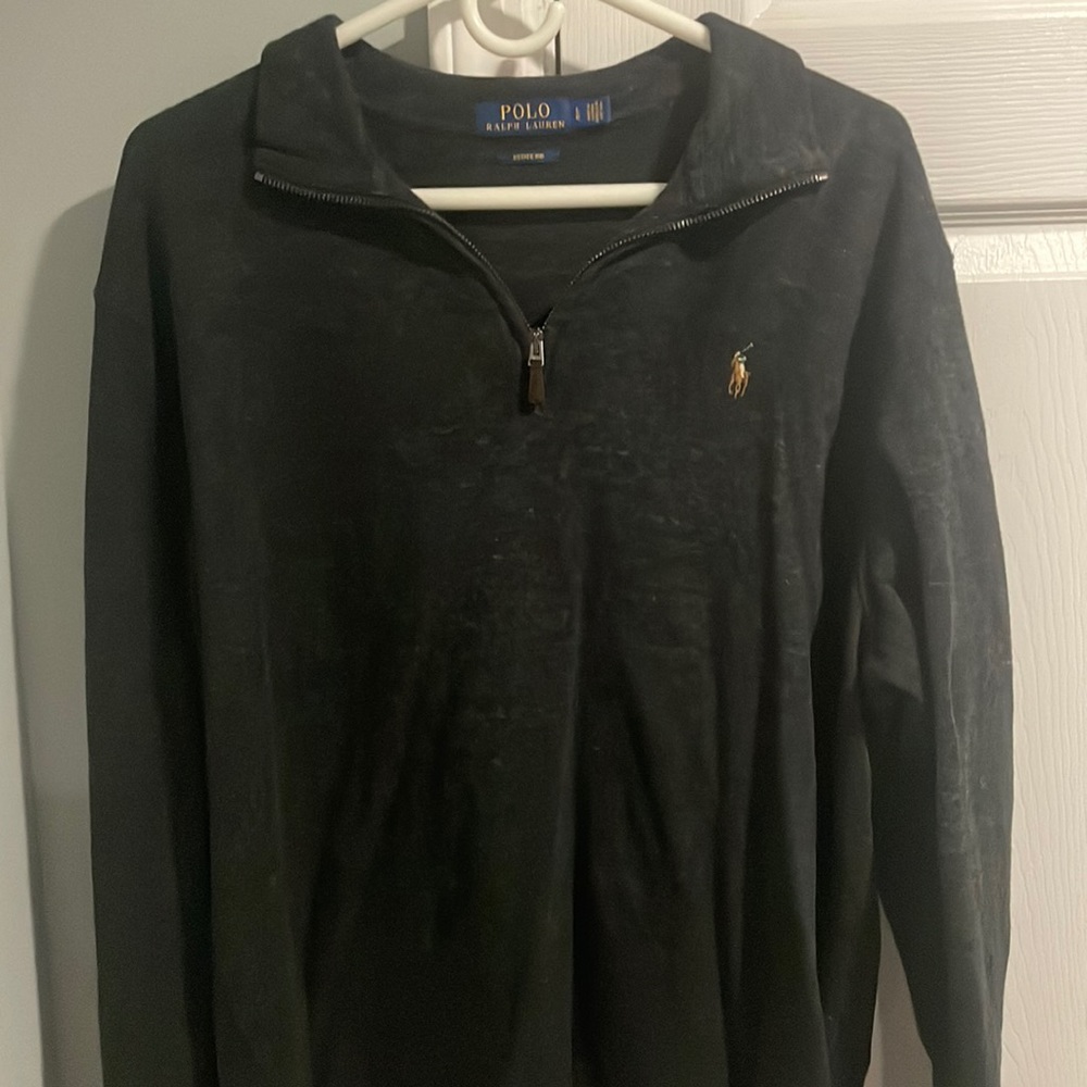Charcoal half zip sweater polo Ralph Lauren